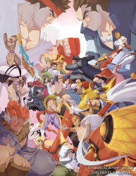  6+boys 6+girls akuma_(street_fighter) alex_(street_fighter) beads black_hair blonde_hair blue_sailor_collar brown_hair capcom chain claw_(weapon) covered_eyes cross-laced_footwear crossover dark-skinned_male dark_skin dougi drill_hair elbow_gloves epaulettes fingerless_gloves flippers gloves hair_slicked_back headband highres himezaki_aoi hip_vent ibuki_(street_fighter) ichimonji_batsu imawano_hyou instrument justice_gakuen kanzuki_karin karuizawa_momo kasugano_sakura kazama_daigo ken_masters kirishima_kurou kirishima_yurika kunai makoto_(street_fighter) male_swimwear mask moero!_justice_gakuen multiple_boys multiple_girls namikawa_nagare pantyhose prayer_beads racket red_hair roberto_miura ryu_(street_fighter) sailor_collar school_uniform sean_matsuda shimazu_hideo soccer_uniform sportswear street_fighter street_fighter_iii_(series) swim_briefs swimsuit tennis_racket tovio_rogers twin_drills urien vega_(street_fighter) violin visor wakaba_hinata watermark weapon web_address white_hair white_legwear white_male_swimwear white_swim_briefs 