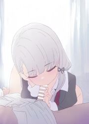 1boy 1girl after_fellatio animated bar_censor blazer blush braid breasts censored closed_eyes cowboy_shot cum cum_in_mouth cum_on_body cum_on_hair cum_on_tongue cum_on_upper_body expressionless facial fellatio futeiki_kaisai_shin_corner grey_blazer grey_eyes grey_hair hand_on_own_head handjob hetero hisakawa_nagi idolmaster idolmaster_cinderella_girls jacket kneeling leaning_forward long_hair low_ponytail medium_breasts moaning necktie open_clothes open_jacket open_mouth open_shirt oral penis ponytail pumping red_necktie saliva shirt short_ponytail solo_focus sound tagme tongue tongue_out video waiting_for_cum white_hair white_shirt rating:Explicit score:808 user:Only_Kemonomimi