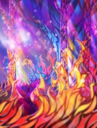  abstract burning deer fire forest landscape lens_flare light_particles nature no_humans original outdoors painterly saturated scenery stained_glass tree zandra 