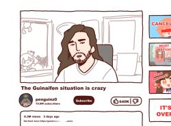  1boy 2girls beard_stubble brown_hair censored censored_identity character_doll cr1tikal crane_game doll dorkdragoon english_text facial_hair guinaifen_(honkai:_star_rail) honkai:_star_rail honkai_(series) it&#039;s_over_(meme) meme multiple_girls orange_eyes shirt stubble stuffed_toy sushang_(honkai:_star_rail) white_shirt youtube 