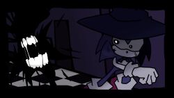  acrokris chasing evil_smile hat highres ink meme running scared self-upload shadow smile sonic_(series) sonic_the_hedgehog stone_floor sweatdrop temple wizard_hat 