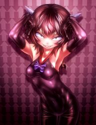  1girl bad_id bad_pixiv_id bad_twitter_id black_hair breasts cone_horns grey_horns horns kijin_seija multicolored_hair non-web_source original red_eyes red_hair shimizu_pem short_hair small_horns solo touhou white_horns 