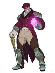  absurdres aura bowler_hat cane capcom clenched_hand dictator gloves hat highres m._bison monocle street_fighter victorian white_gloves 