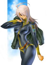  10s 1girl bodysuit hair_over_one_eye red_eyes uchuu_senkan_yamato uchuu_senkan_yamato_2199 white_hair yamamoto_akira  rating:Sensitive score:21 user:dbaez2