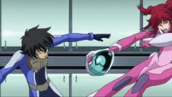  1boy 1girl animated freckles gundam gundam_00 nena_trinity red_hair screaming sound tagme video  rating:Sensitive score:7 user:Nena_Trinity