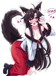  absurdres animal_ears brown_hair double_dealing_character highres imaizumi_kagerou nanaii_desu red_eyes tail touhou wolf_ears wolf_girl wolf_tail 