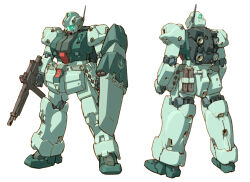 assault_rifle back battery beam_rifle blue_visor char&#039;s_counterattack commentary_request comparison concept_art derivative_work earth_federation energy_gun gun gundam holding holding_weapon jegan machinery magazine_(weapon) mecha mecha_focus missile_pod mobile_suit multiple_views no_humans original radio_antenna redesign rifle robot roundel science_fiction scope shield tessaku_ro thrusters vernier_thrusters weapon 