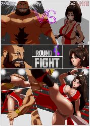 1boy 1girl absurdres breasts fatal_fury gentlenerb highres huge_breasts long_hair shiranui_mai street_fighter street_fighter_6 zangief