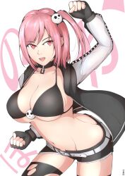  1girl breasts cleavage dead_or_alive highres honoka_(doa) large_breasts pink_hair smile solo team_ninja underboob 