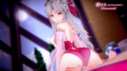 1boy 1girl 3d ahoge animated ass ass_ripple ass_shake backless_outfit bare_shoulders barefoot blinking blue_flower breasts breasts_out breath carlotta_(splashing_summer)_(wuthering_waves) carlotta_(wuthering_waves) clothing_aside competition_swimsuit cooler cowgirl_position curvy detached_sleeves door earrings ears eyebrows_hidden_by_hair feet femdom flower from_behind girl_on_top gold gradient_eyes green_eyes grey_hair hair_flower hair_ornament hair_over_shoulder hair_ribbon hairband huge_ass indoors jewelry large_breasts legs long_hair long_sleeves looking_at_another looking_at_viewer looking_back multicolored_eyes necklace nipples one-piece_swimsuit one_eye_closed open_mouth parted_bangs penis pink_eyes plant pool raised_eyebrows red_ribbon ribbon riding sex shinaosumata sidelocks splashing straddling sun sunlight swim_ring swimsuit swimsuit_aside tagme thick_thighs thighs toned toned_female transparent_sleeves turning_head vaginal very_long_hair video vignetting water wince window wink winking_(animated) wooden_wall wuthering_waves
