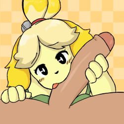 1boy 1girl animal_crossing animal_ears animated animated_gif bell blonde_hair blush dog dog_ears dog_girl fellatio foreskin furry furry_female furry_with_non-furry hair_bell hair_ornament handjob hetero huge_penis interspecies isabelle_(animal_crossing) large_penis licking nintendo oral penis pov shogu_(shoguchime) solo_focus textless_version topknot uncensored rating:Explicit score:215 user:Arrow6210