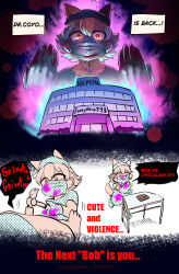  1girl absurdres animal_ears blonde_hair chocolate coyote_(kemono_friends) extra_ears hammer highres hospital kemono_friends kemono_friends_v_project mask mcgunngu mouth_mask parody short_hair simple_background surgeon_simulator surgical_cap surgical_gloves surgical_gown surgical_mask tail virtual_youtuber wolf_ears wolf_girl wolf_tail yellow_eyes 