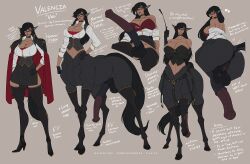 1futa animal_ears animal_penis black_hair black_thighhighs breasts centaur cleavage english_text erection full-package_futanari futanari glass highres holding holding_riding_crop horse_ears horse_penis huge_breasts huge_penis long_hair long_legs multiple_forms multiple_views original penis riding_crop skirt taur thighhighs very_long_hair william_mai
