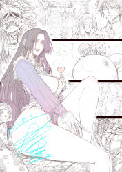  2023 black_hair blue_eyes boa_hancock boa_marigold boa_sandersonia breasts dated earrings gloves going_merry heart jun_wu_mo large_breasts monkey_d._luffy one_piece red_lips salome_(one_piece) signature smile snake snake_earrings solo_focus spoken_heart thick_thighs thighs tony_tony_chopper 