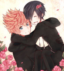 coat flower kingdom_hearts kingdom_hearts_358/2_days roxas xion xion_(kingdom_hearts) rating:Sensitive score:5 user:twilight_jester