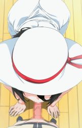 1boy 1girl :&gt;= age_difference all_fours animated animated_gif ass black_hair breasts brown_hair censored fellatio from_above hasshaku-sama hat hetero large_breasts long_hair mary_jane nipples oral pov puffy_nipples pussy sex shota stitched sun_hat sweat third-party_edit toshi_densetsu_series rating:Explicit score:487 user:slippymofo