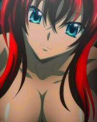  1girl absurdres blue_eyes breasts cleavage high_school_dxd highres large_breasts long_hair looking_at_viewer nude red_hair rias_gremory solo  rating:Explicit score:11 user:ita_gds