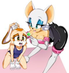 2girls absurdres age_difference animal_ears animal_nose ass bare_legs bare_shoulders bat_ears bat_girl bat_wings bent_over black_bodysuit black_wings blue_one-piece_swimsuit blush bodysuit boots breasts candy cleavage collarbone cream_the_rabbit elbow_gloves eyelashes eyeliner female_focus food full_body furry furry_female furry_with_furry gloves half-closed_eyes highres holding holding_candy holding_food holding_lollipop large_breasts leaning_forward loli lollipop makeup multiple_girls nose_blush one-piece_swimsuit onee-loli open_mouth rabbit_ears rabbit_girl rabbit_tail rouge_the_bat saliva saliva_trail school_swimsuit seiza shiny_clothes sitting snout sonic_(series) standing swimsuit teeth thigh_boots thighhighs thighs tongue tongue_out transparent_background upper_teeth_only white_footwear white_gloves white_thighhighs wings yellow_eyes yellowjello yuri rating:Questionable score:102 user:MonsieurCinq