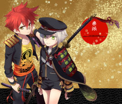  10s 2boys aizen_kunitoshi child hotarumaru multiple_boys shorts sm_chika touken_ranbu  rating:Sensitive score:3 user:Jellybooru