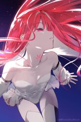  1girl absurdres armored_core armored_core_vi:_fires_of_rubicon ayre_(armored_core_vi) breasts highres leotard long_hair personification red_eyes red_hair small_breasts solo tattoo tere thighhighs thighs 