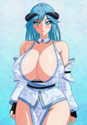  1girl action_taimanin breasts huge_breasts lapis_(action_taimanin) looking_at_viewer smile taimanin_(series) yeezusdraw 