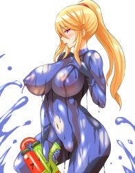 1girl blonde_hair blush bodypaint breasts female_focus huge_nipples konno_tohiro large_areolae large_breasts long_hair looking_at_viewer metroid naked_paint nintendo nipples nude paint_splatter painted_clothes ponytail puffy_nipples purple_eyes pussy samus_aran solo splatoon_(series) splatoon_1 splattershot_(splatoon) tagme zero_suit rating:Explicit score:108 user:danbooru