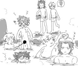  &gt;:) 6+boys :3 blush censored closed_eyes commentary_request hair_slicked_back ice_cream_bar in_water kingdom_hearts lalalalife15 lea_(kingdom_hearts) looking_at_another male_focus monochrome multiple_boys naked_towel navel nipples no_nipples novelty_censor onsen open_mouth riku_(kingdom_hearts) roxas rubber_duck short_hair sketch smile sora_(kingdom_hearts) speech_bubble spiked_hair standing steam sweat sweatdrop terra_(kingdom_hearts) towel towel_on_head v-shaped_eyebrows vanitas_(kingdom_hearts) ventus_(kingdom_hearts) walking wet 