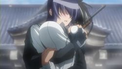 animated animated_gif breasts busujima_saeko grabbing_another&#039;s_breast groping highschool_of_the_dead komuro_takashi screencap rating:Questionable score:137 user:Reaperisgod