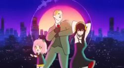  1boy 2girls animated animated_gif anya_(spy_x_family) armpits arms_behind_head black_hair blonde_hair bully_maguire_(meme) clapping dancing looking_at_viewer lowres marvel me!me!me! me!me!me!_dance_(meme) meme multiple_girls phut_hon spider-man_(series) spider-man_3 spy_x_family twilight_(spy_x_family) yor_briar 