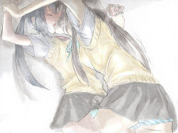 2girls against_wall age_difference akiyama_mio arm_grab assertive_female bad_id bad_pixiv_id black_hair closed_eyes dodai_shouji forced french_kiss from_below frottage gradient_background height_difference hime_cut holding_another&#039;s_wrist k-on! kiss leg_between_thighs long_hair miniskirt multiple_girls nakano_azusa open_mouth panties pantyshot pleated_skirt ribbon school_uniform short_sleeves skirt striped_clothes striped_panties sweater_vest teeth tongue twintails underwear upskirt yuri rating:Questionable score:115 user:danbooru