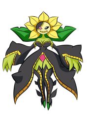  1girl breasts colored_skin digimon fusion green_skin leaf looking_at_viewer nintendo pokemon riderb0y sunflowmon transparent_background 
