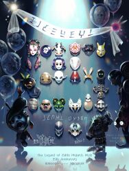 2025 3boys all-night_mask anniversary balloon banner blast_mask blue_background boots bremen_mask bunny_hood_(zelda) captain&#039;s_hat_(zelda) chalk circus_leader&#039;s_mask couple&#039;s_mask_(zelda) deku_mask don_gero&#039;s_mask drawing_(action) english_text fairy fierce_deity_mask from_behind garo_mask giant&#039;s_mask gibdo_mask gilded_sword_(majora&#039;s_mask) goht goron_mask great_fairy_mask gyorg happy_mask_salesman hat hylian_(language) kafei&#039;s_mask kamaro&#039;s_mask keaton_mask ktmr_mgmg link majora_(entity) mask mask_of_scents mask_of_truth mirror_shield multiple_boys nintendo odolwa outstretched_arm pointy_ears postman&#039;s_hat romani&#039;s_mask shield shield_on_back skull_kid solo spotlight stone_mask sword tael tatl the_legend_of_zelda the_legend_of_zelda:_majora&#039;s_mask twinmold unworn_mask weapon zora_mask