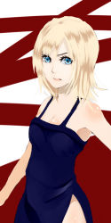  1girl aya_brea black_dress blonde_hair blue_eyes dress female_focus long_hair parasite_eve_(series) parasite_eve_i solo white_(pixiv2743633) 