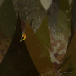  abstract artist_name bird landscape no_humans original outdoors painterly rain scenery signature tit_(bird) zandra 
