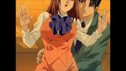  1boy 1girl against_glass animated anus asaoka_rena bra breast_press breasts brown_hair doggystyle fingering hetero high_heels large_breasts lingeries lingeries_office long_hair nipples office_lady panties pubic_hair pussy pussy_juice screencap sex sex_from_behind standing thighhighs uncensored underwear vaginal video 