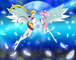  anello81 bishoujo_senshi_sailor_moon bishoujo_senshi_sailor_moon_sailor_stars chibi_usa eternal_sailor_moon feathered_wings feathers highres sailor_chibi_moon sailor_moon wings  rating:General score:10 user:Submissive_neko_man