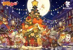  3boys 3girls anael_(fluffy_land) androgynous animal_ears animal_feet animal_hands bay_(fluffy_land) caesar_(fluffy_land) cat_ears cat_girl cat_tail cheryl_(fluffy_land) chibi chibi_only chibikemo christmas christmas_tree commentary crossdressing crossdressing_(mtf) digitigrade earmuffs earrings english_commentary felice_(fluffy_land) fluffy_land fox_boy fox_ears fox_tail full_moon furry furry_female furry_male hat heterochromia holding holding_hands holding_phone horns jewelry kikugawa_ru lynx moon multiple_boys multiple_girls official_alternate_costume official_art outdoors pawpads phone plaid_clothes plaid_skirt rabbit_ears rabbit_girl rabbit_tail reindeer river_(fluffy_land) rudolph_the_red_nosed_reindeer scarf second-party_source selfie sentient_stuffed_toy single_earring skirt snow snow_leopard_boy snow_leopard_ears snow_leopard_tail squirrel_ears squirrel_girl squirrel_tail tail trap wolf_boy wolf_ears wolf_tail 
