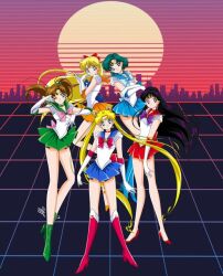  80s aino_minako anello81 bishoujo_senshi_sailor_moon hino_rei kino_makoto mizuno_ami oldschool retro_artstyle sailor_jupiter sailor_mars sailor_mercury sailor_moon sailor_venus sunset tsukino_usagi  rating:General score:7 user:Submissive_neko_man