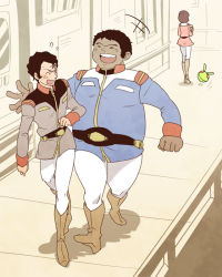  1girl 2boys bright_noa cho_(taronana) dark_skin gundam haro laughing military military_uniform mirai_yashima mobile_suit_gundam multiple_boys ryu_jose  rating:Sensitive score:4 user:Daijin