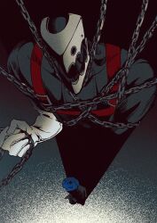  chain chained gloves helmet highres otoko_haza persona persona_(summon) persona_3 persona_3_reload shadow sharp_teeth teeth thanatos_(persona) 