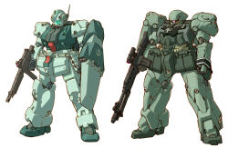  assault_rifle beam_rifle blue_visor cable char&#039;s_counterattack commentary_request concept_art earth_federation energy_gun geara_doga gun gundam holding holding_weapon hose jegan machinery mecha mecha_focus missile_pod mobile_suit neo_zeon no_humans one-eyed original radio_antenna redesign rifle robot roundel science_fiction scope shield tessaku_ro weapon white_background 