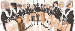 6+girls apron ass ass_cutout ass_focus black_dress black_hair black_panties blonde_hair brown_hair butt_crack clothes_lift clothing_cutout dress dress_lift edea_(throtem) elliot_(throtem) from_behind garter_belt garter_straps hat high_heels highres indoors kana_(throtem) kei_(throtem) lace lace-trimmed_panties lace_trim lifting_own_clothes lily_(throtem) lineup looking_at_viewer looking_back looking_to_the_side maid martha_(throtem) mary_janes matilda_(throtem) mirna_(throtem) mob_cap multiple_girls nora_(throtem) original panties pantyhose pinafore_dress profile rosemary_(throtem) round_eyewear saki_(throtem) sara_(throtem) shoes skirt skirt_lift sleeveless sleeveless_dress socks stairs standing take_your_pick thighhighs throtem tiana_(throtem) torako_(throtem) underwear victorian_maid white_apron white_socks window yuri_(throtem) rating:Questionable score:696 user:danbooru