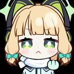  &gt;:( 1girl :&lt; animal_ear_headphones animal_ears animated animated_gif aqua_jacket blonde_hair blue_archive blunt_bangs blunt_ends blush_stickers bow cat_ear_headphones cat_ears chunye_haruya closed_mouth commission disembodied_hand dot_nose fake_animal_ears frown gloves green_bow green_eyes green_gloves green_halo hair_bow halo headphones jacket looking_at_viewer low-tied_sidelocks lowres middle_finger midori_(blue_archive) midori_(winter)_(blue_archive) missing_commentary official_alternate_costume scarf second-party_source short_hair sidelocks simple_background solo text_print transparent_background upper_body v-shaped_eyebrows white_scarf winter_clothes 