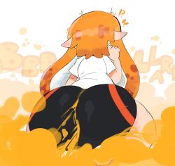  !? 1girl ass ass_focus dirty fart female_focus gas highres huge_ass inkling inkling_girl inkling_player_character kyojiri_loli loli long_hair nintendo novacartridge orange_hair shirt shorts sitting smell smelly_anus solo solo_focus splatoon_(series) splatoon_1 surprised tight_clothes wet_fart  rating:Questionable score:41 user:Doromi