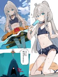  1girl absurdres deux_murasame freckles gundam gundam_gquuuuuux highres navel swimsuit the_olphy 