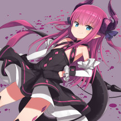 10s 1girl bare_shoulders black_dress blue_eyes blush commentary_request curled_horns detached_sleeves dragon_tail dress elizabeth_bathory_(fate) elizabeth_bathory_(fate/extra) elizabeth_bathory_(fate/grand_order) elizabeth_bathory_(first_ascension)_(fate) fate/extra fate/extra_ccc fate/grand_order fate_(series) female_focus flat_chest gamuo hair_ribbon hand_on_own_hip holding holding_weapon horns lance long_hair pink_hair pointy_ears polearm ribbon smile solo tail weapon rating:Questionable score:15 user:danbooru