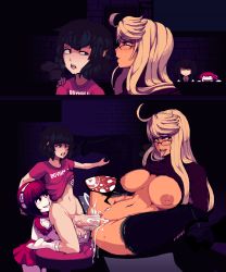 1boy 3girls ahegao ahoge alma_armas bar_stool black_hair blonde_hair blunt_bangs bob_cut bottomless boxman breasts breasts_apart breath brick_wall caressing_testicles character_request clitoris clothed_sex clothes_lift comic constricted_pupils cross-section cum cum_in_pussy cum_overflow dark_areolae dark_nipples dark_skin dorothy_haze drooling ejaculation fertilization ffm_threesome flirting fucked_silly glasses group_sex hairband heavy_breathing hetero highres huge_ahoge huge_breasts huge_penis huge_testicles impregnation instant_loss internal_cumshot inverted_nipples jill_stingray jitome kneeling large_breasts large_penis licking_lips long_hair looking_at_another looking_over_eyewear mechanical_hands microskirt multiple_girls nipple_stimulation nipple_tweak nipples no_bra no_shoes official_style open_mouth over-rim_eyewear ovum pants penis pink_eyes pink_hair pixel_art prosthesis prosthetic_hand purple_eyes pussy reach-around ribbed_sweater rolling_eyes running_bond school_uniform semi-rimless_eyewear sex short_hair shota silent_comic skirt socks sperm_cell spread_legs stool sweater sweater_lift swept_bangs testicles threesome tongue tongue_out torn_clothes torn_pants uncensored va-11_hall-a vaginal veins veiny_penis white_legwear rating:Explicit score:498 user:danbooru