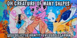  2000s_(style) 6+others abstract acrylic_paint_(medium) animal_ears bald base_(art) charrfie collage colorful commentary crazy crying derivative_work emoticon english_commentary english_text headphones highres hug image_macro_(meme) impact_(font) inverted_colors looking_at_viewer meme multiple_others original other_focus painting_(medium) sad smile surreal traditional_media v 