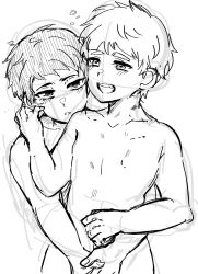 2boys blush child clyde_donovan comfort craig_tucker elementary_schoolboy multiple_boys nude plump shota smile south_park traditional_media yaoi