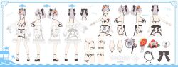  1girl animal_print bell bikini black_bow bow bracelet breasts cleavage commentary_request copyright_notice cow_print cow_print_bikini cowbell detached_collar flower full_body hair_bow hair_flower hair_ornament high_heel_sandals hololive jewelry large_breasts maid maid_bikini maid_headdress megaphone multi-strapped_bikini_bottom multiple_views neck_bell official_alternate_costume official_alternate_hairstyle official_art ponytail print_bikini print_skirt sandals second-party_source see-through_clothes shirogane_noel shirogane_noel_(holonatsu_paradise) short_hair side-tie_bikini_bottom sideboob skirt suraimu_(suraimuraimu) swimsuit swimsuit_cover-up thigh_strap turnaround unconventional_maid virtual_youtuber 